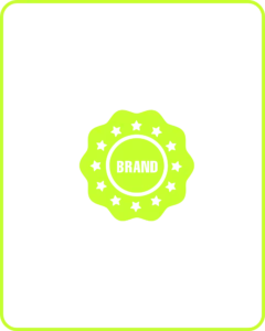 Neon green brand quality seal icon with stars – symbolizing trust, clarity, and premium branding